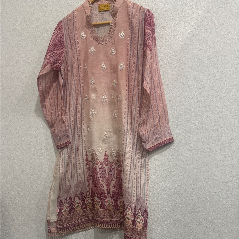 Elegant Pink Embroidered Women's Top